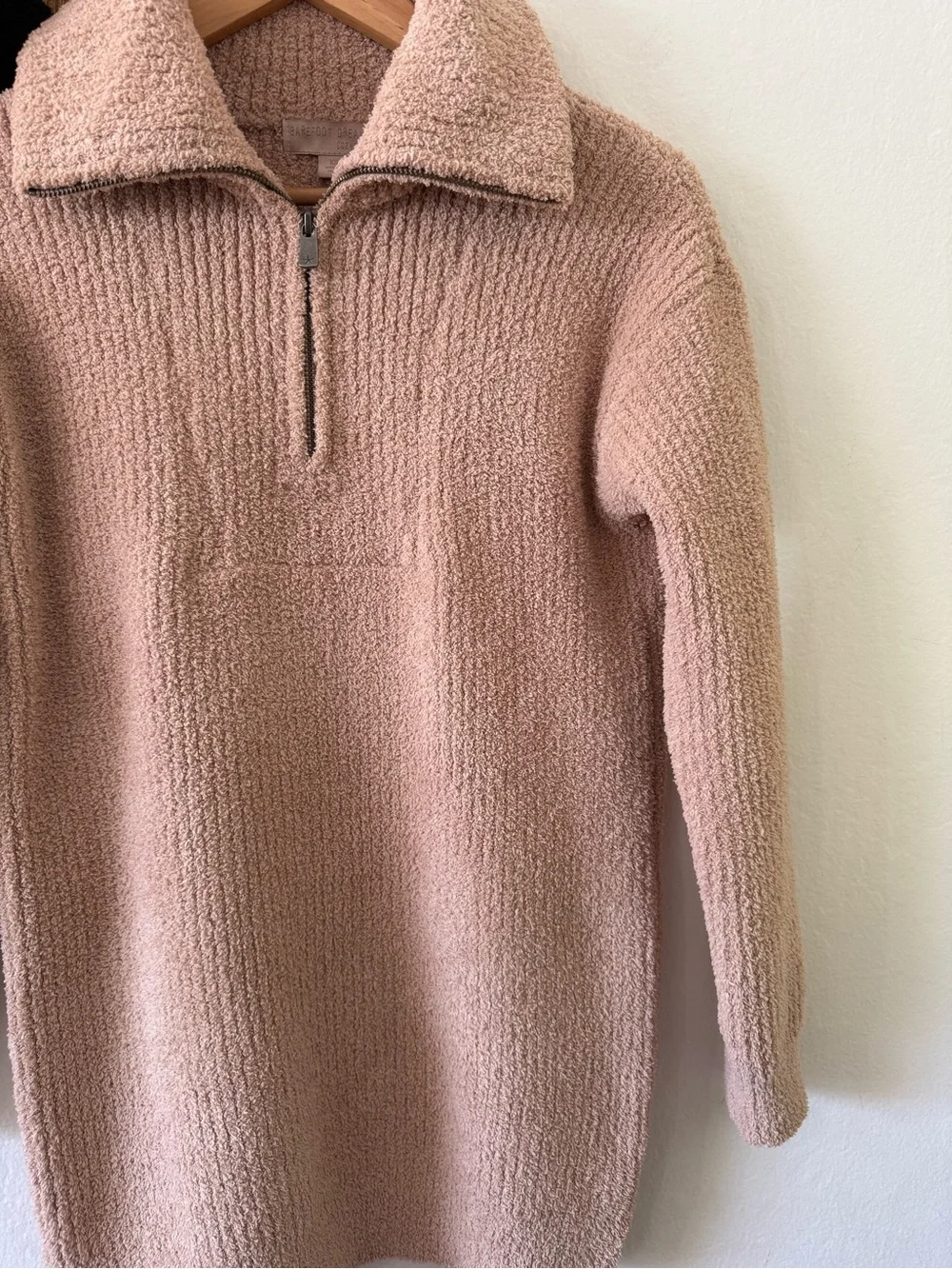 Barefoot Dreams CozyChic Fuzzy Half Zip Tunic Sweater Size XS